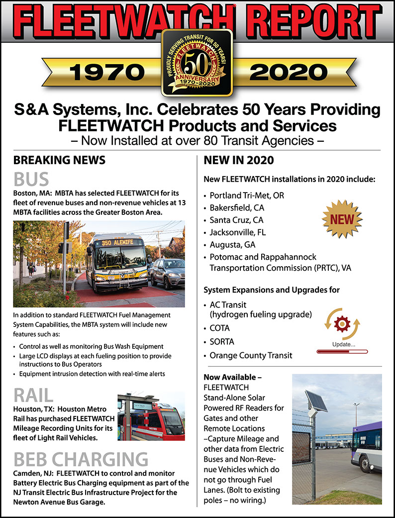 Cover of the 2020 Fleetwatch 50th anniversary newsletter